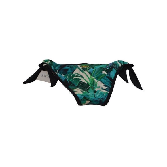 Skye Women's Bikini Swimsuit Bottom Black Tropical Floral Side Tie - NWT - Picture 2 of 2